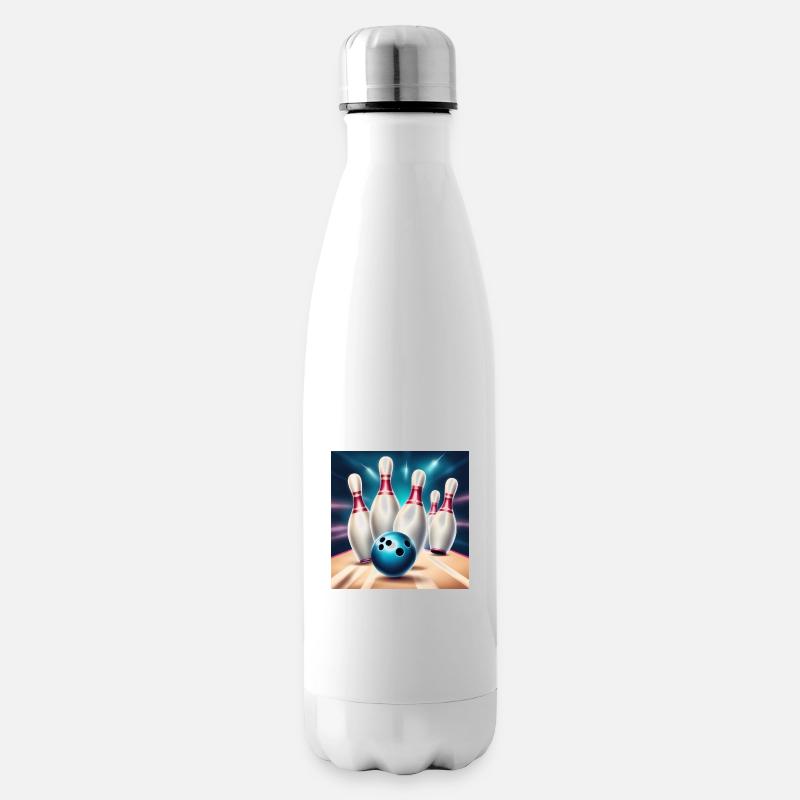 Bowling, Bowlingbahn, Bowling - Isolierflasche - Weiß