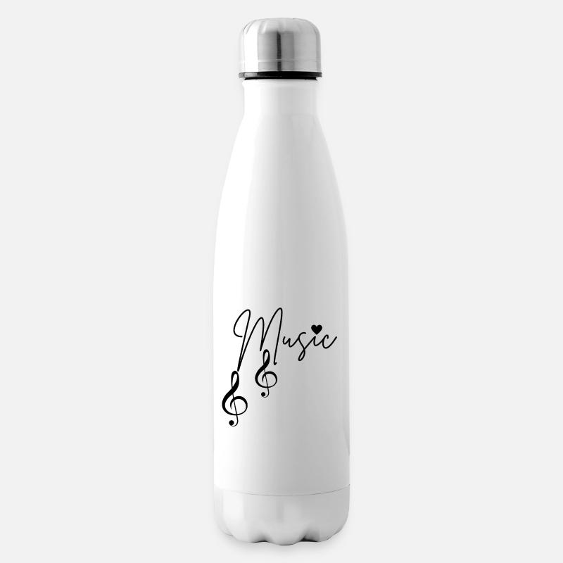 Musical Notes - Insulated Water Bottle - white