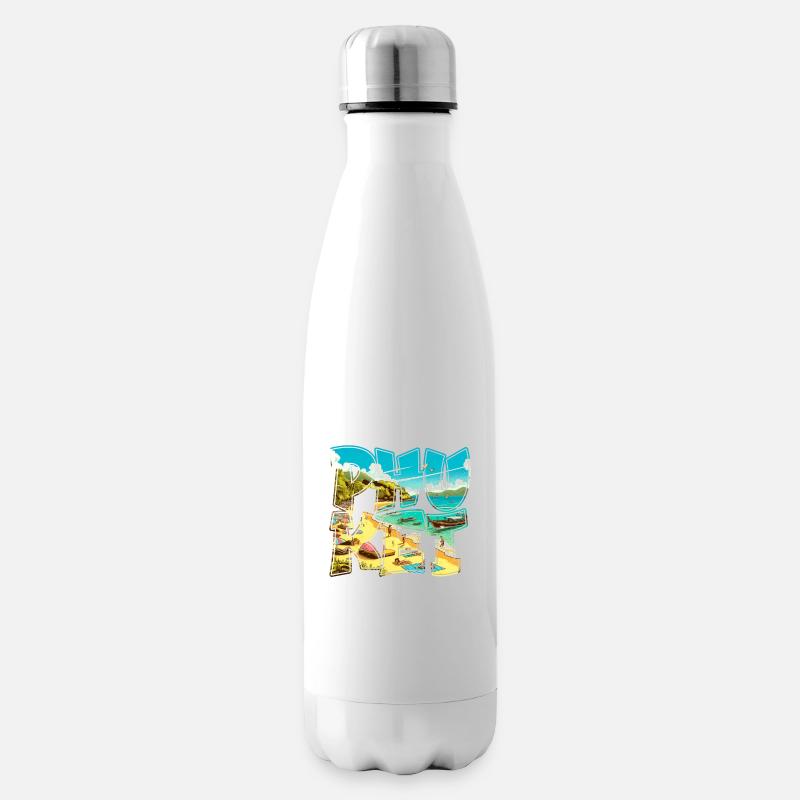 Phuket Thailand Strand Urlaub Design - Isolierflasche - Weiß