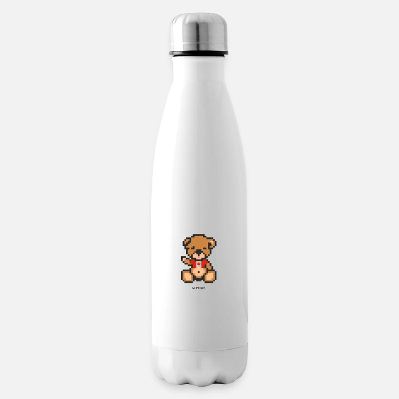 Pixel Bear Canada - Bouteille isotherme - blanc