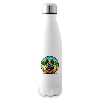 German Shepherd Dog Breed Cartoon Sunglasses Beach - Insulated Water Bottle - white - Right