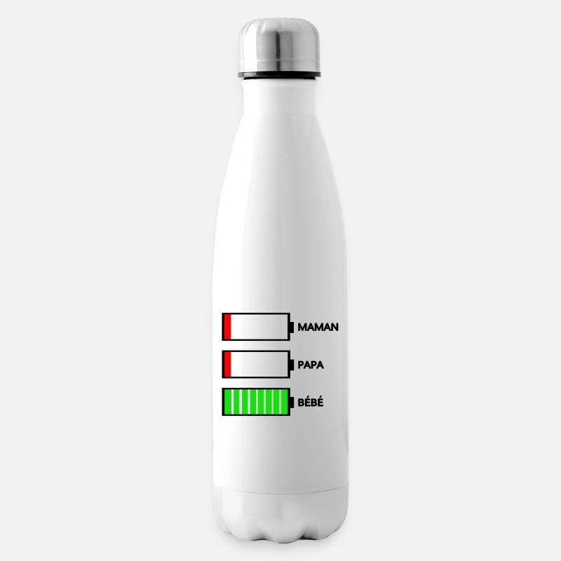 MAMAN PAPA BÉBÉ - Bouteille isotherme - blanc