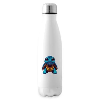 Turtle Colorful Kawaii Cartoon Character Clipart - Insulated Water Bottle - white - Right