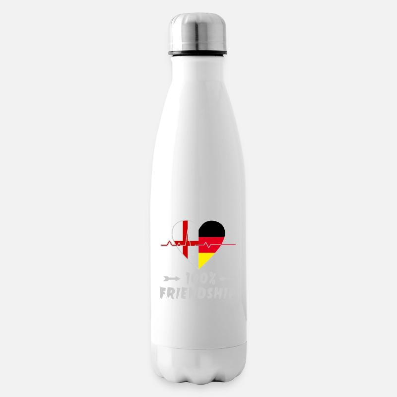 England und Deutschland 100% Freundschaft - Isolierflasche - Weiß