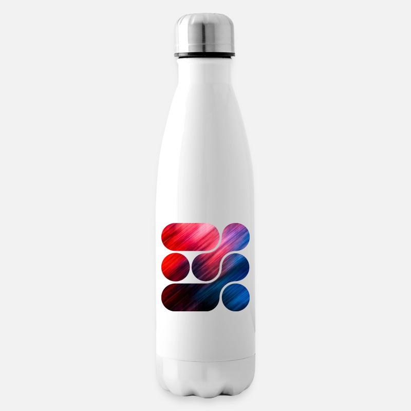 OCHOOO - Rot und Blau - Isolierflasche - Weiß