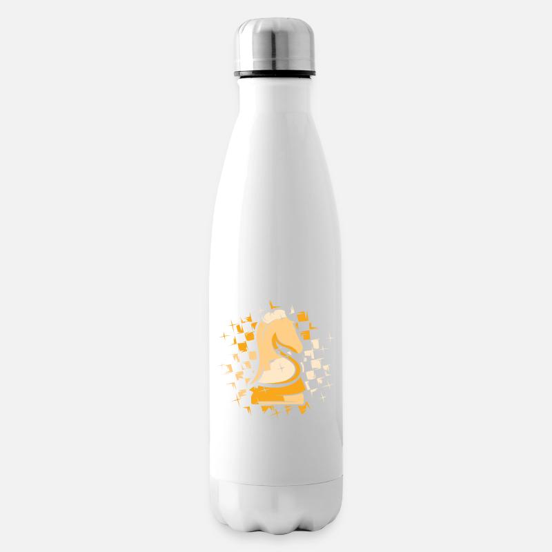 Schach Knight Farben Schachmuster Illustration - Isolierflasche - Weiß