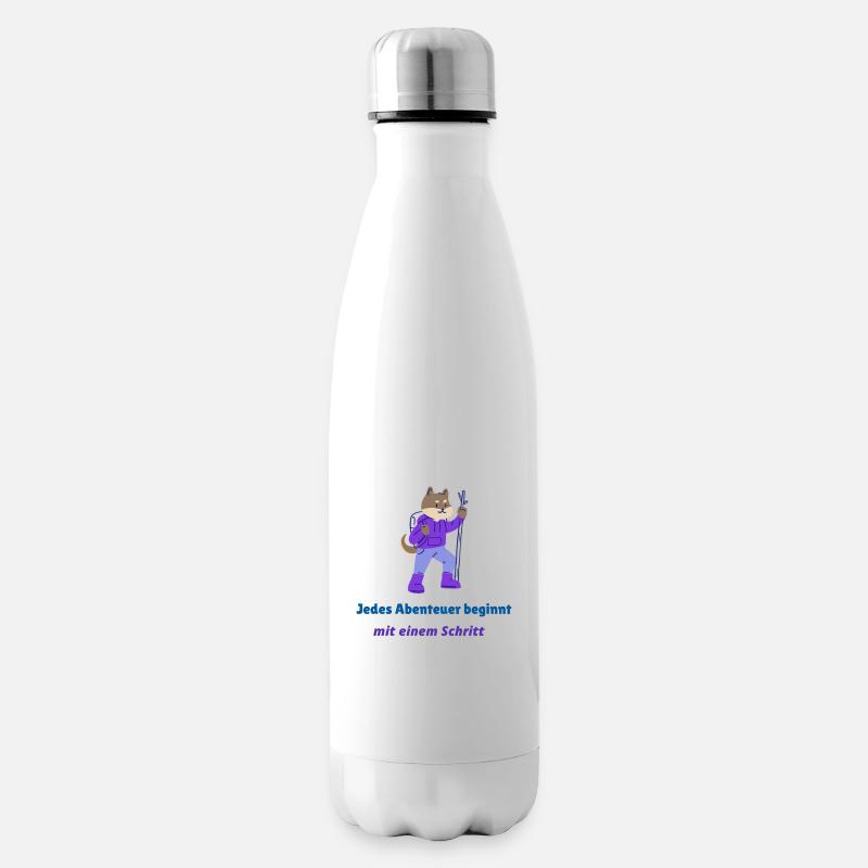 Every adventure begins with a step - Insulated Water Bottle - white