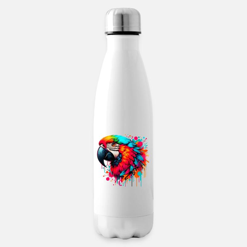 Papagei - Isolierflasche - Weiß