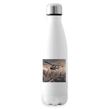 Helicopters Over Urban Cityscape - Insulated Water Bottle - white - Right