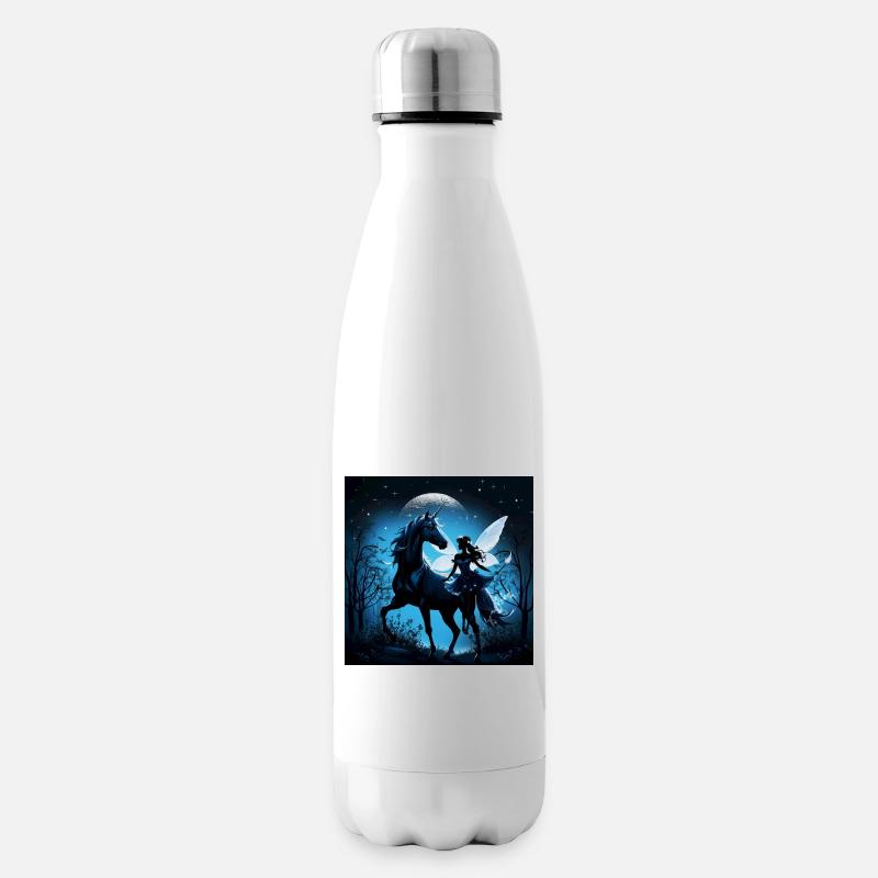 Die Fee und das Einhorn: Ein nächtliches Abenteuer. - Isolierflasche - Weiß