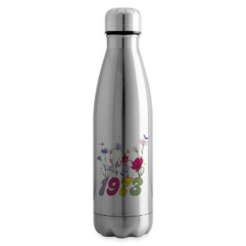 Année de naissance 1973 fleurs sauvages - Bouteille isotherme - argent clair - Droite