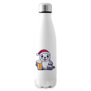 Seal Animal Christmas Beer - Insulated Water Bottle - white - Right