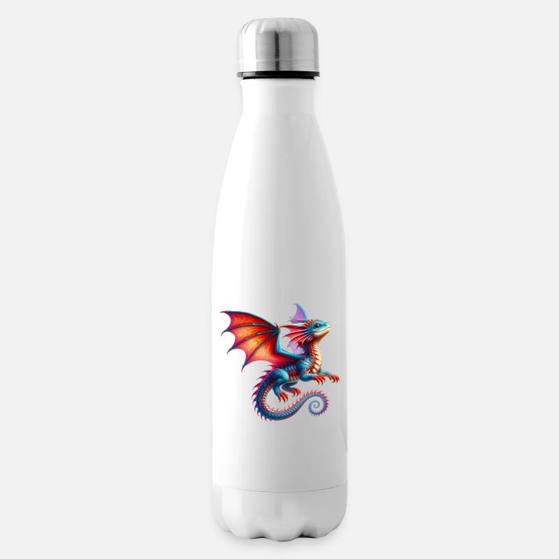 Drache - Isolierflasche - Weiß