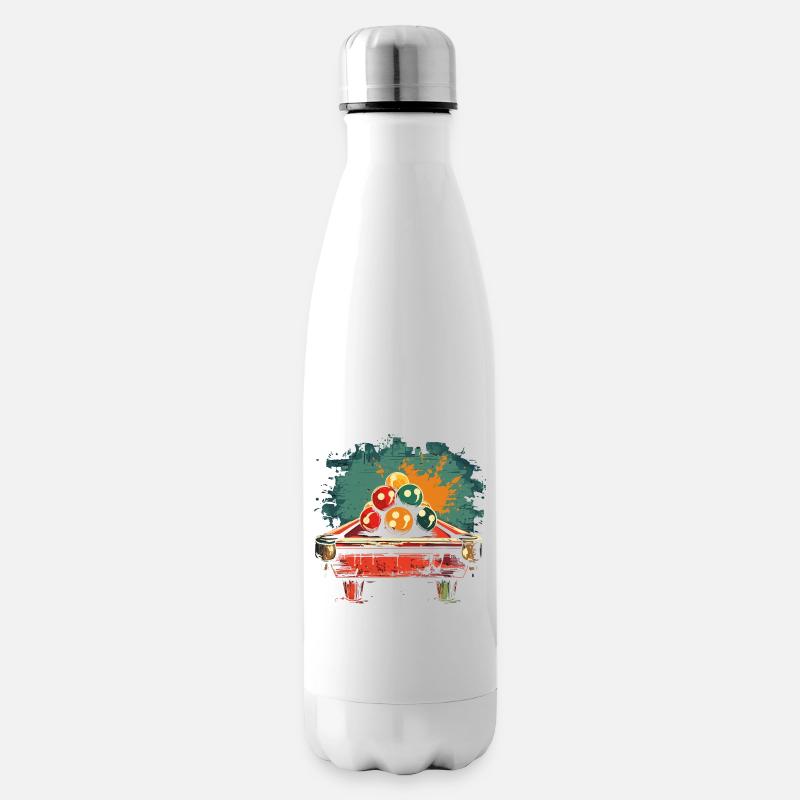 Billard Comic Stil - Isolierflasche - Weiß