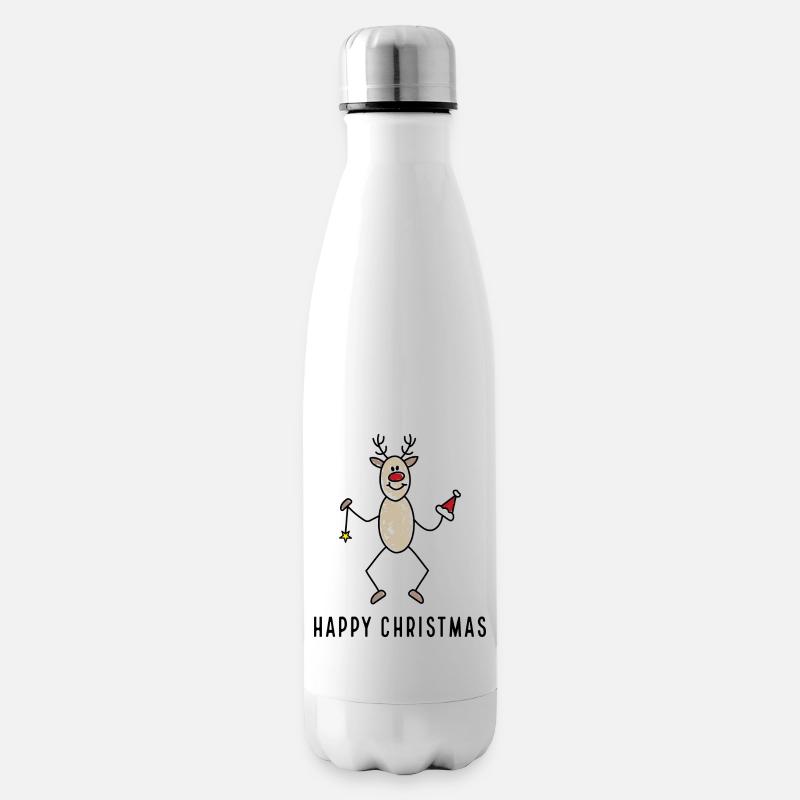 happy christmas - Isolierflasche - Weiß