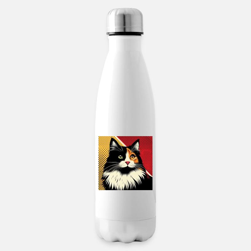 Cat 1 2 - Insulated Water Bottle - white