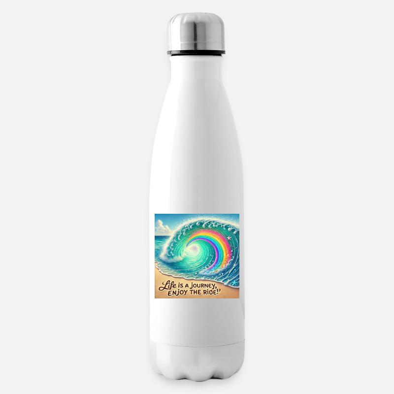 Wellenreise Regenbogenwirbel - Isolierflasche - Weiß