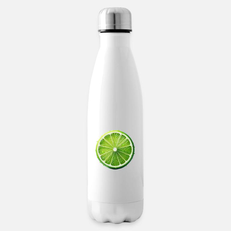 Limette - Isolierflasche - Weiß
