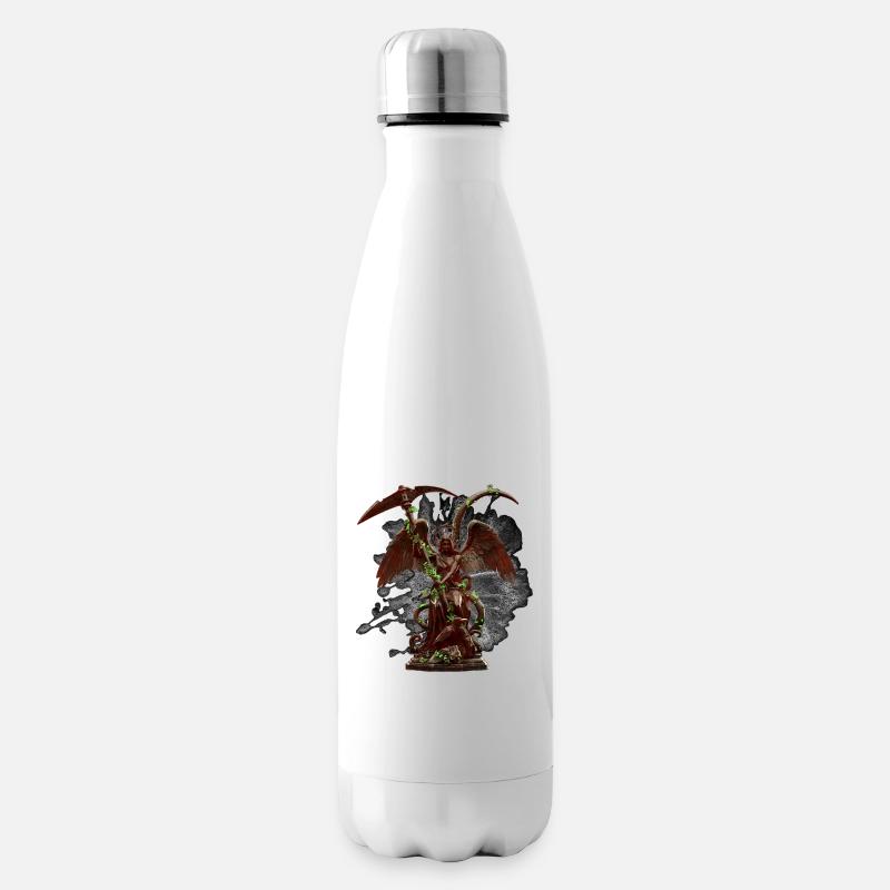 Engelstatue, Ranken, gothic design - Isolierflasche - Weiß