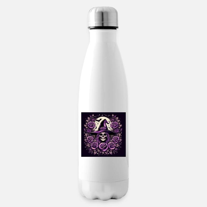 Totenkopf Hexe - Isolierflasche - Weiß