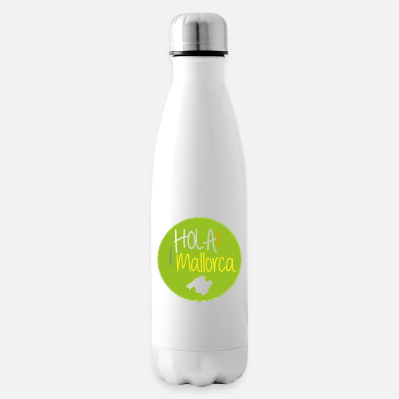 ¡HOLA! Mallorca (beidseitig) - Isolierflasche - Weiß