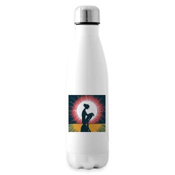 Pensive silhouette in the moonlight - Insulated Water Bottle - white - Right