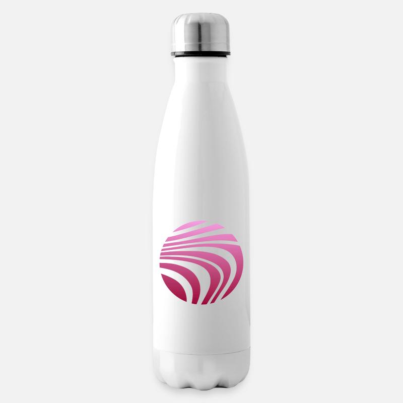 Psychedelic Pattern Pink Gradient - Insulated Water Bottle - white