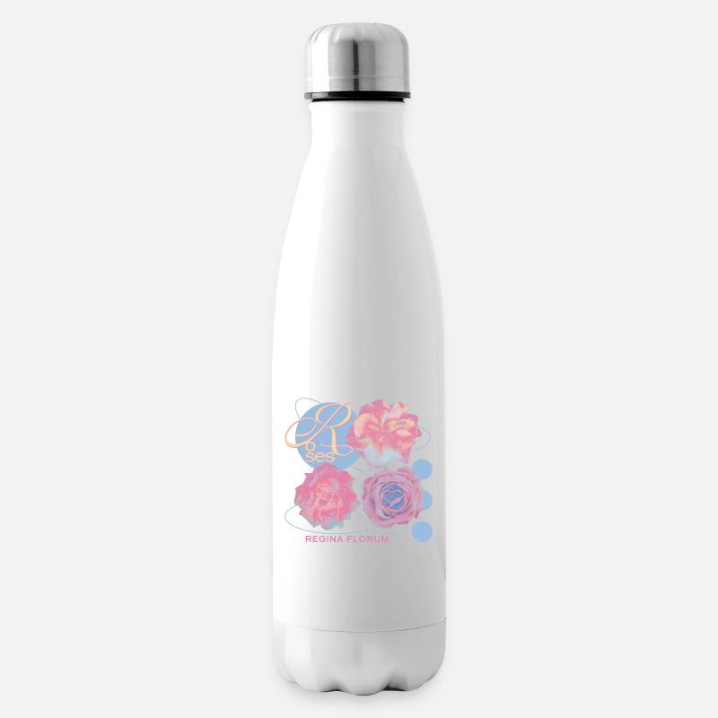 Regina Florum – Ausgefallenes Rosendesign - Isolierflasche - Weiß
