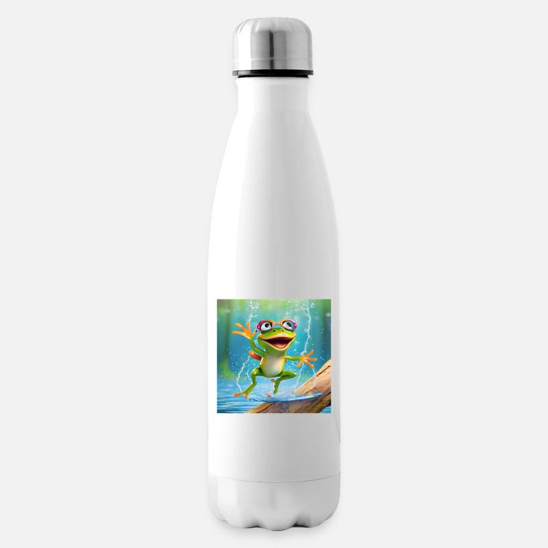 Frosch, Amphibie, Laubfrosch - Isolierflasche - Weiß