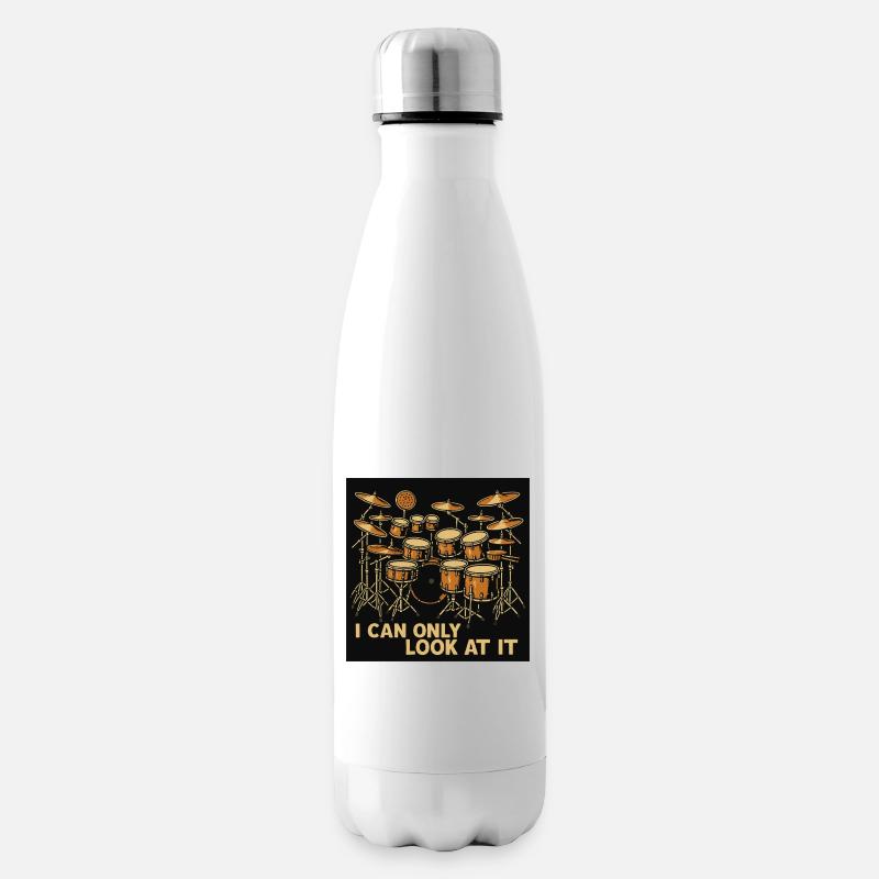 Drummer Schlagzeug - Isolierflasche - Weiß