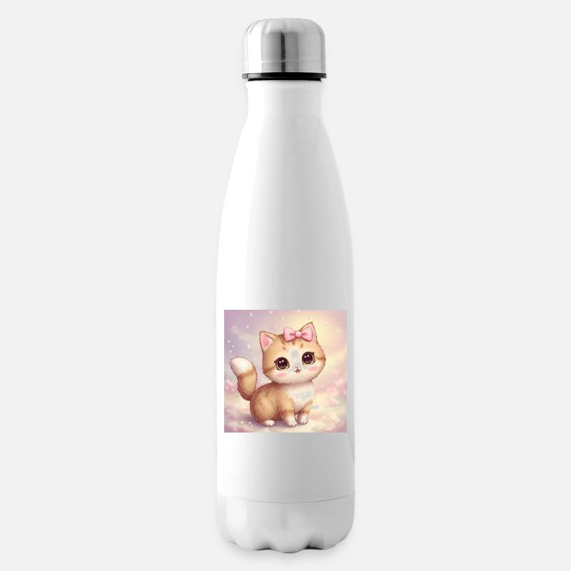 Une adorable 💖 petite boule de poils - Bouteille isotherme - blanc