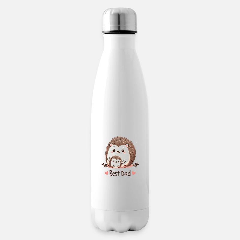 Meilleur papa hérisson - Bouteille isotherme - blanc