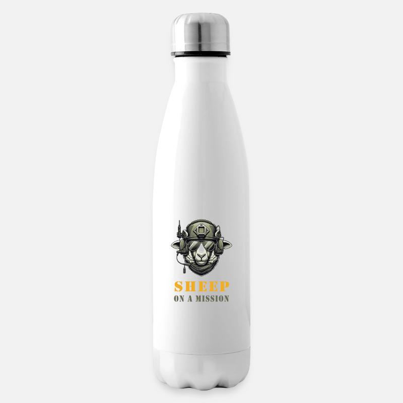 Schaf in Mission - Isolierflasche - Weiß