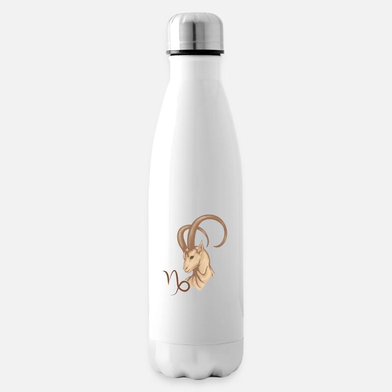 Sternzeichen Steinbock - Isolierflasche - Weiß