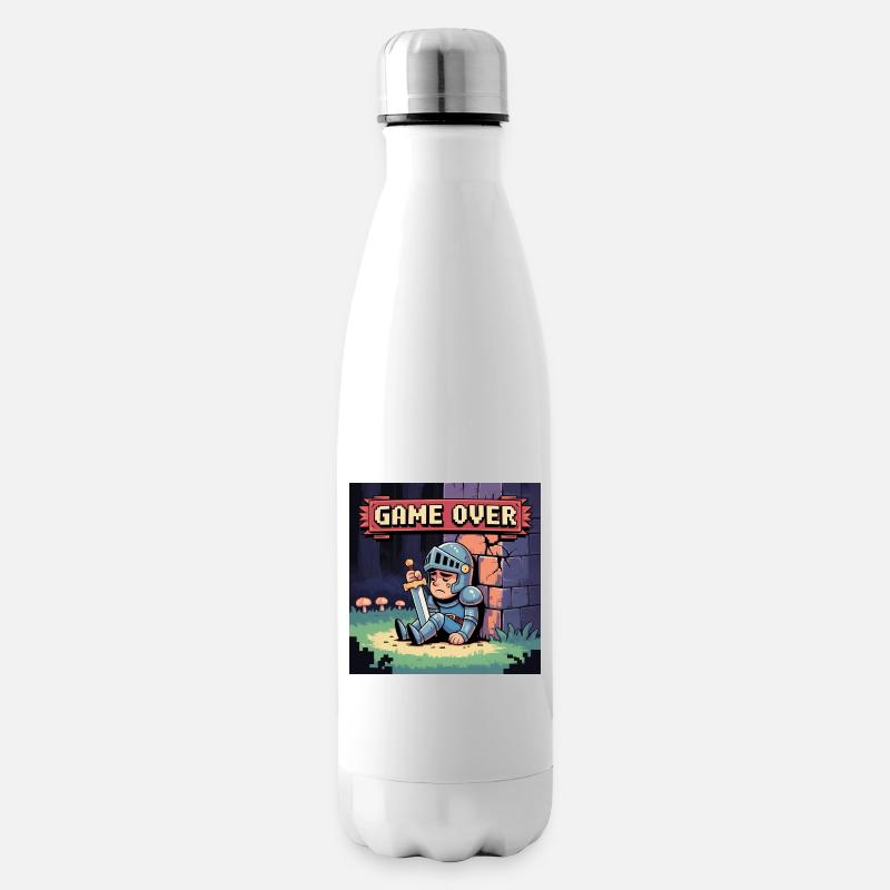 Eine Pixelfigur, die von der Kunst verbrannt wurde - Isolierflasche - Weiß