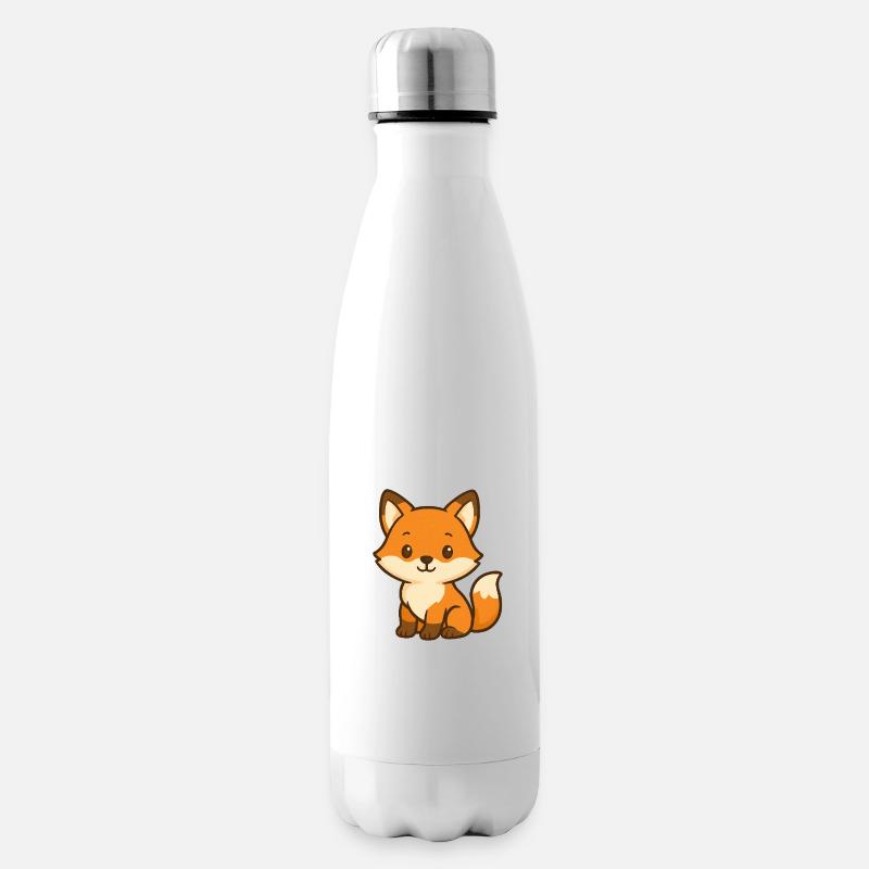 Cute fox bear children's design - Insulated Water Bottle - white