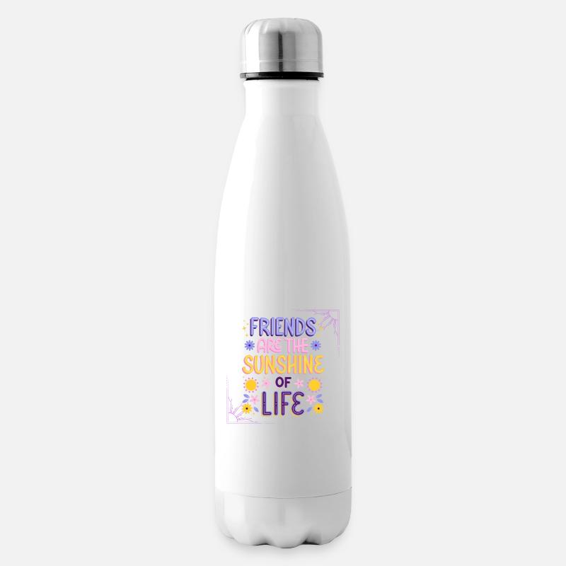 Sunshine amitié citation design - Bouteille isotherme - blanc