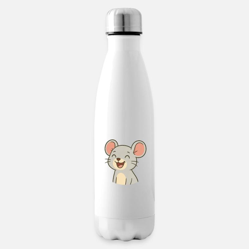 Lachende_Maus - Isolierflasche - Weiß