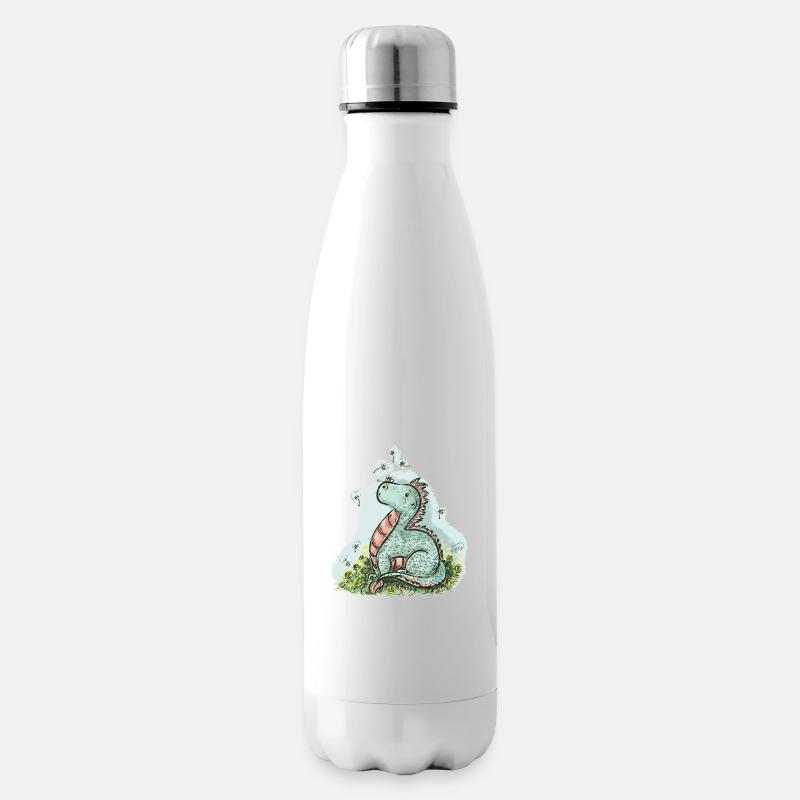 Kleiner Drache Manuel - Isolierflasche - Weiß