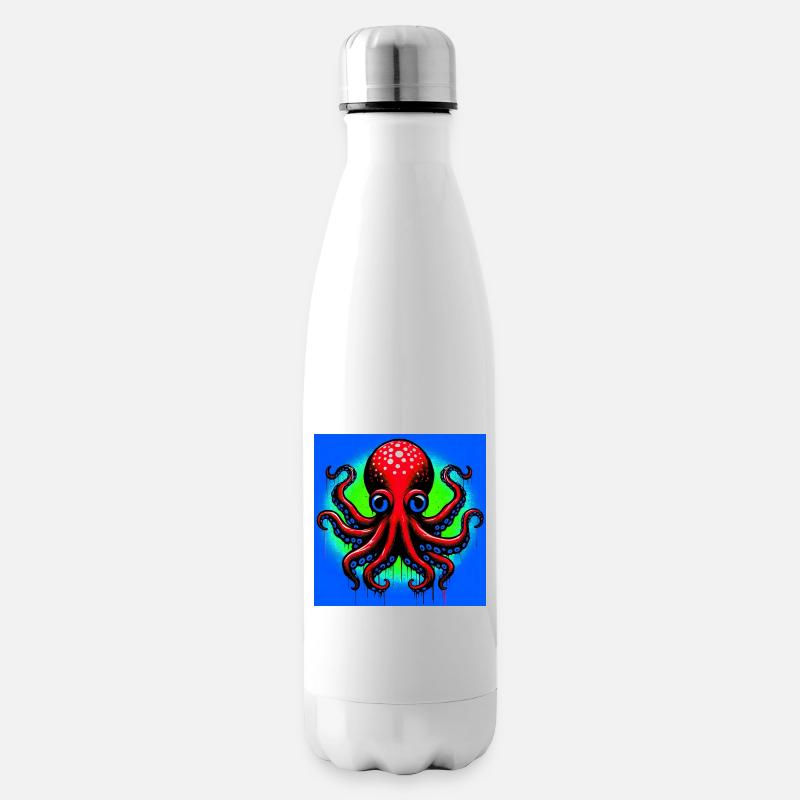 Krake - Isolierflasche - Weiß