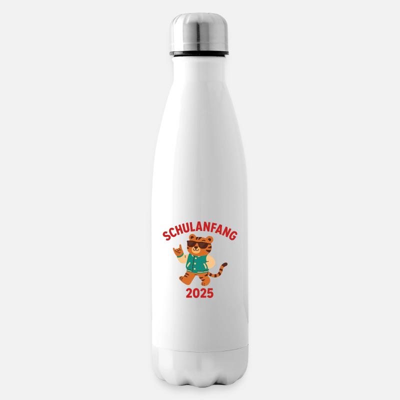 Schulanfang 2025 Tiger - Isolierflasche - Weiß