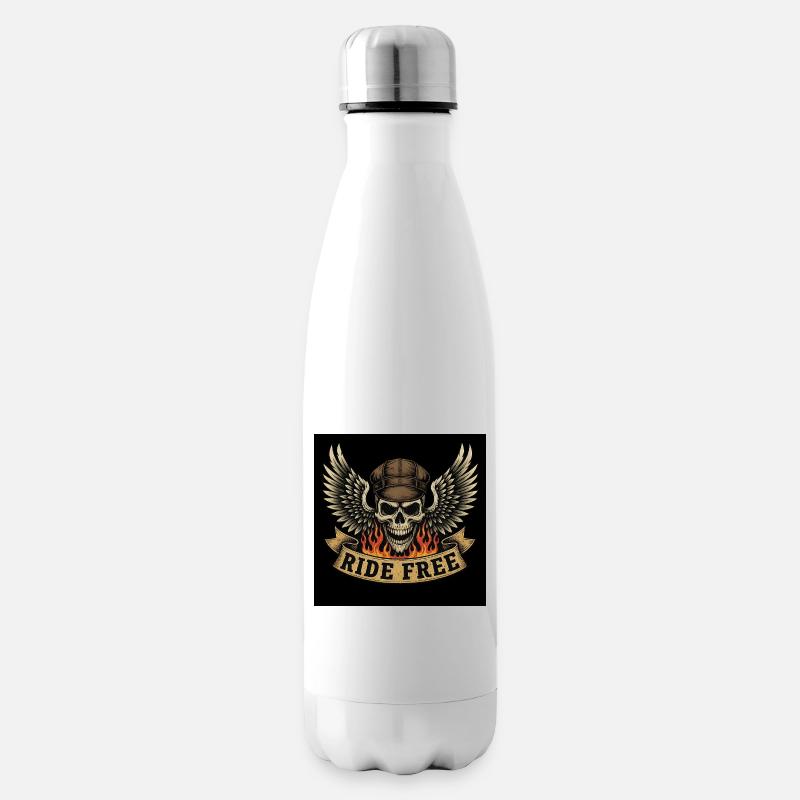 Biker Skull Design - Isolierflasche - Weiß