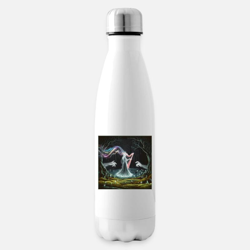 Conception de la sorcière de la harpe de la forêt enchantée - Bouteille isotherme - blanc