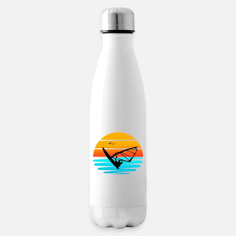 Windsurf au Coucher de Soleil - Bouteille isotherme - blanc