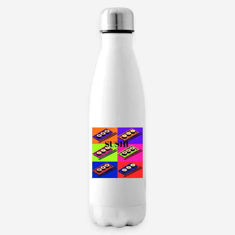 Bunte Sushi-Design mit Pop-Art-Stil - Isolierflasche - Weiß