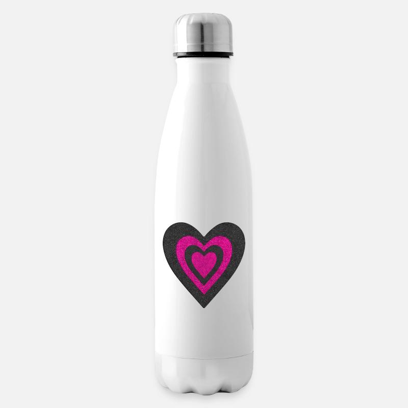 Herz - Isolierflasche - Weiß
