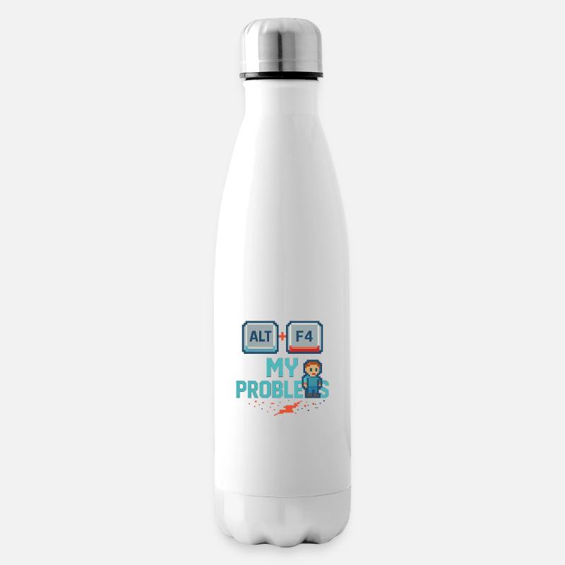 Alt + F4 My Problems - Insulated Water Bottle - white