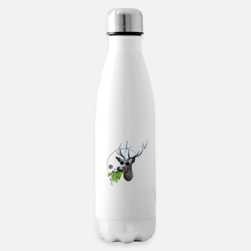 Wellenbrecher Hirsch - Isolierflasche - Weiß