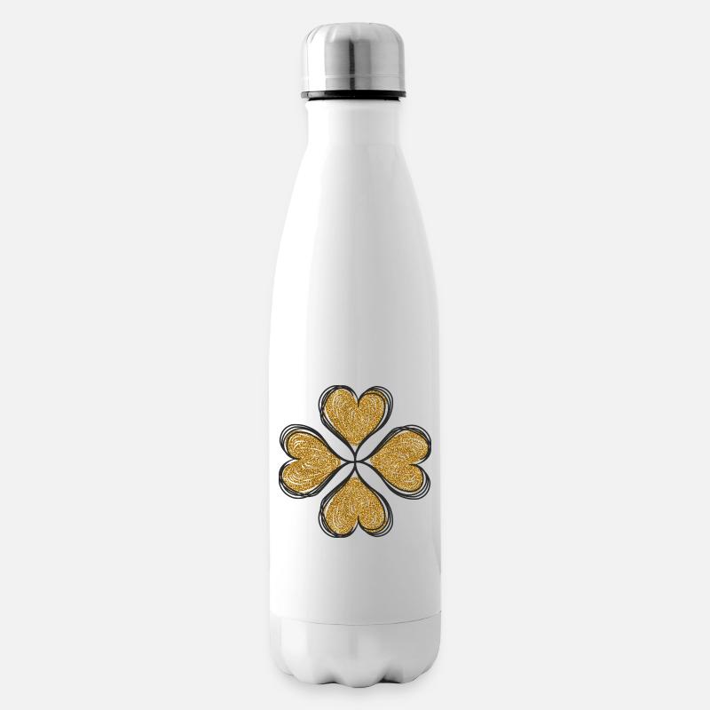 Trèfle love or - Bouteille isotherme - blanc