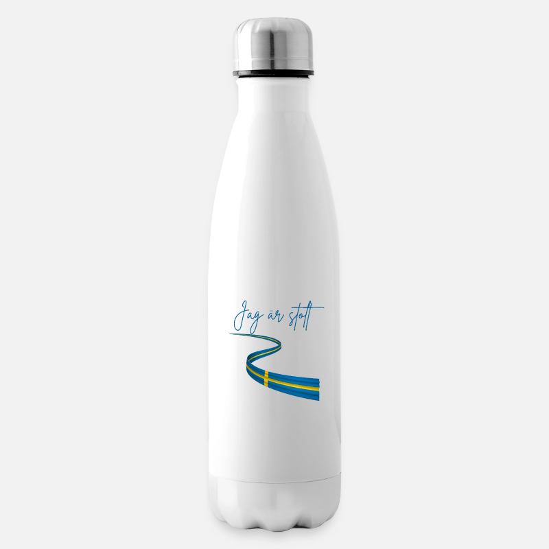 Schwedisch und stolz darauf - Isolierflasche - Weiß